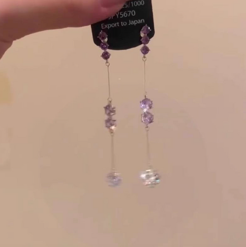 Amara Violet™ Shimmering Purple Zircon Drop Earrings