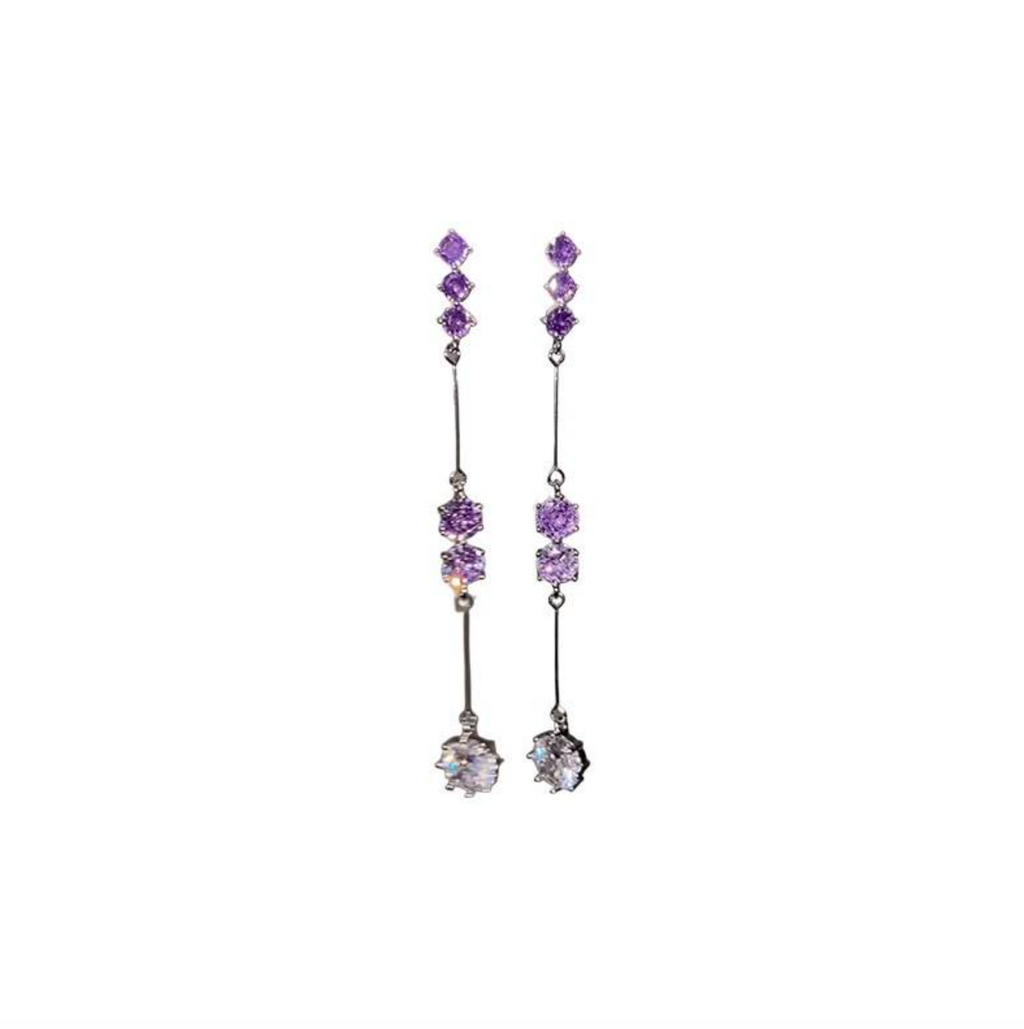 Amara Violet™ Shimmering Purple Zircon Drop Earrings