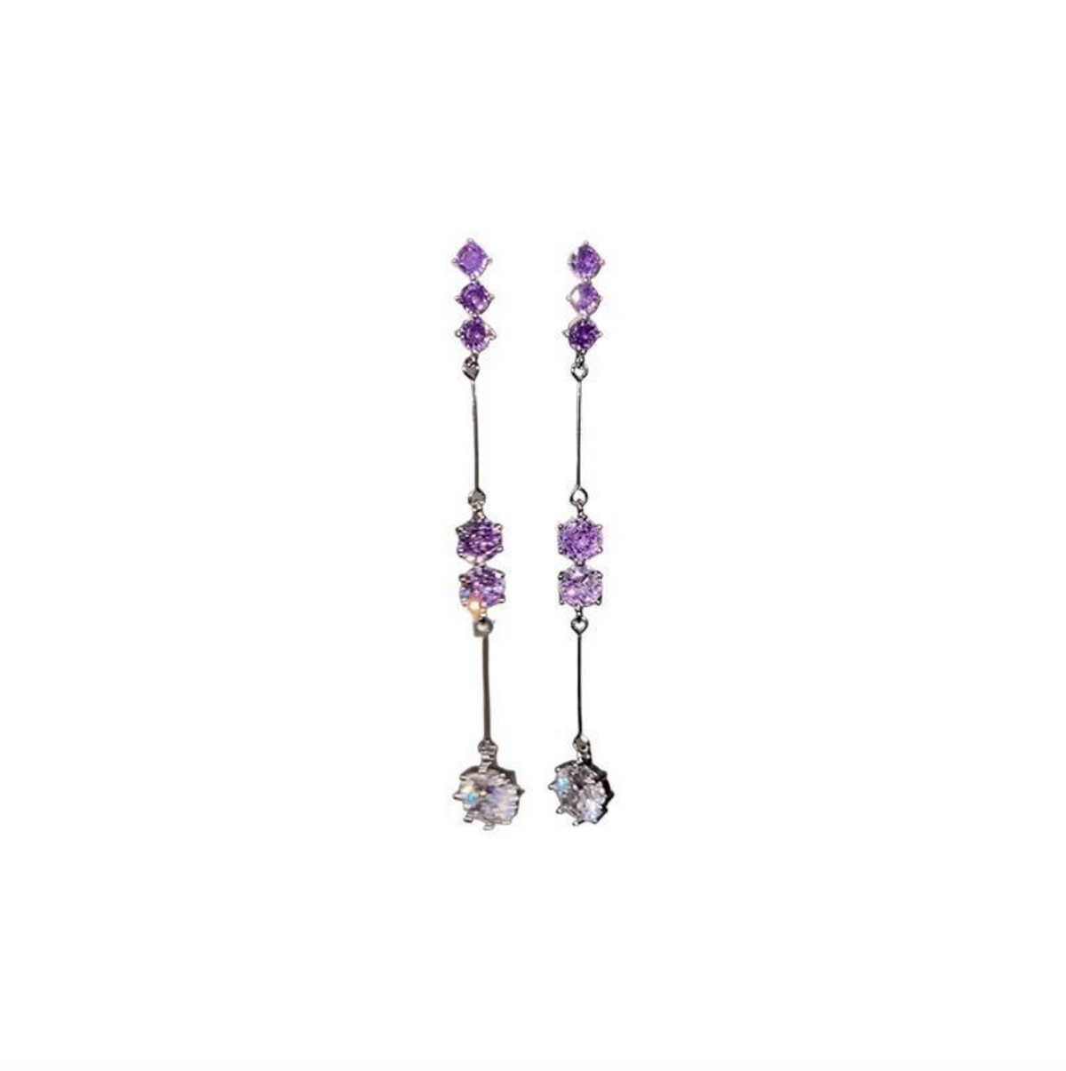 Amara Violet™ Shimmering Purple Zircon Drop Earrings
