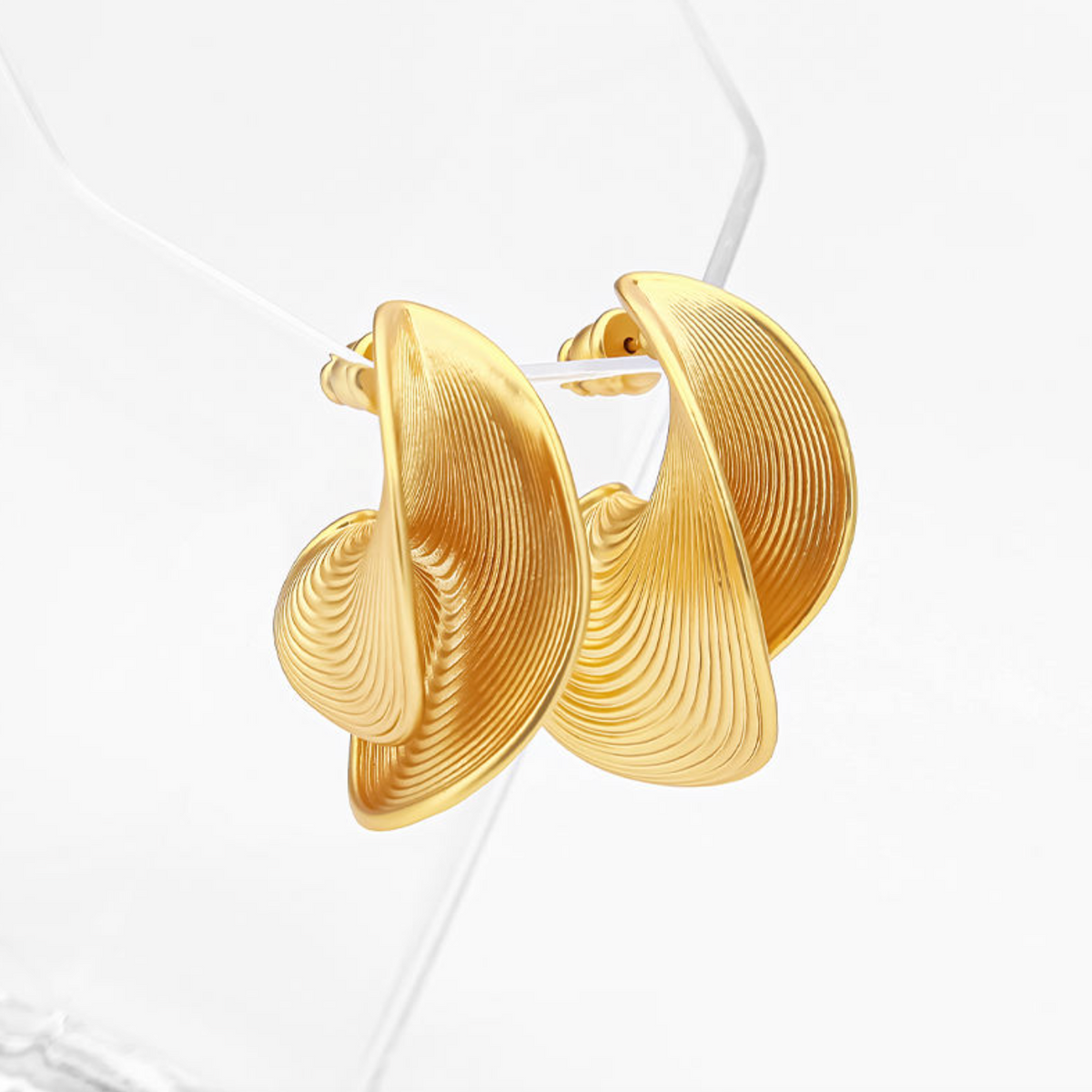 Velloura™ Striped Sculptural Statement Earrings