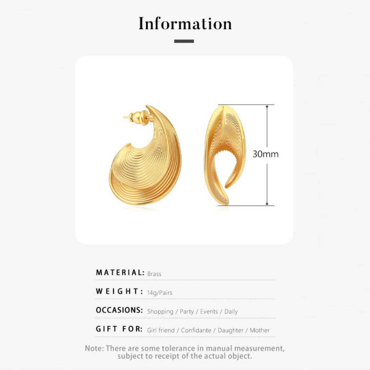 Velloura™ Striped Sculptural Statement Earrings