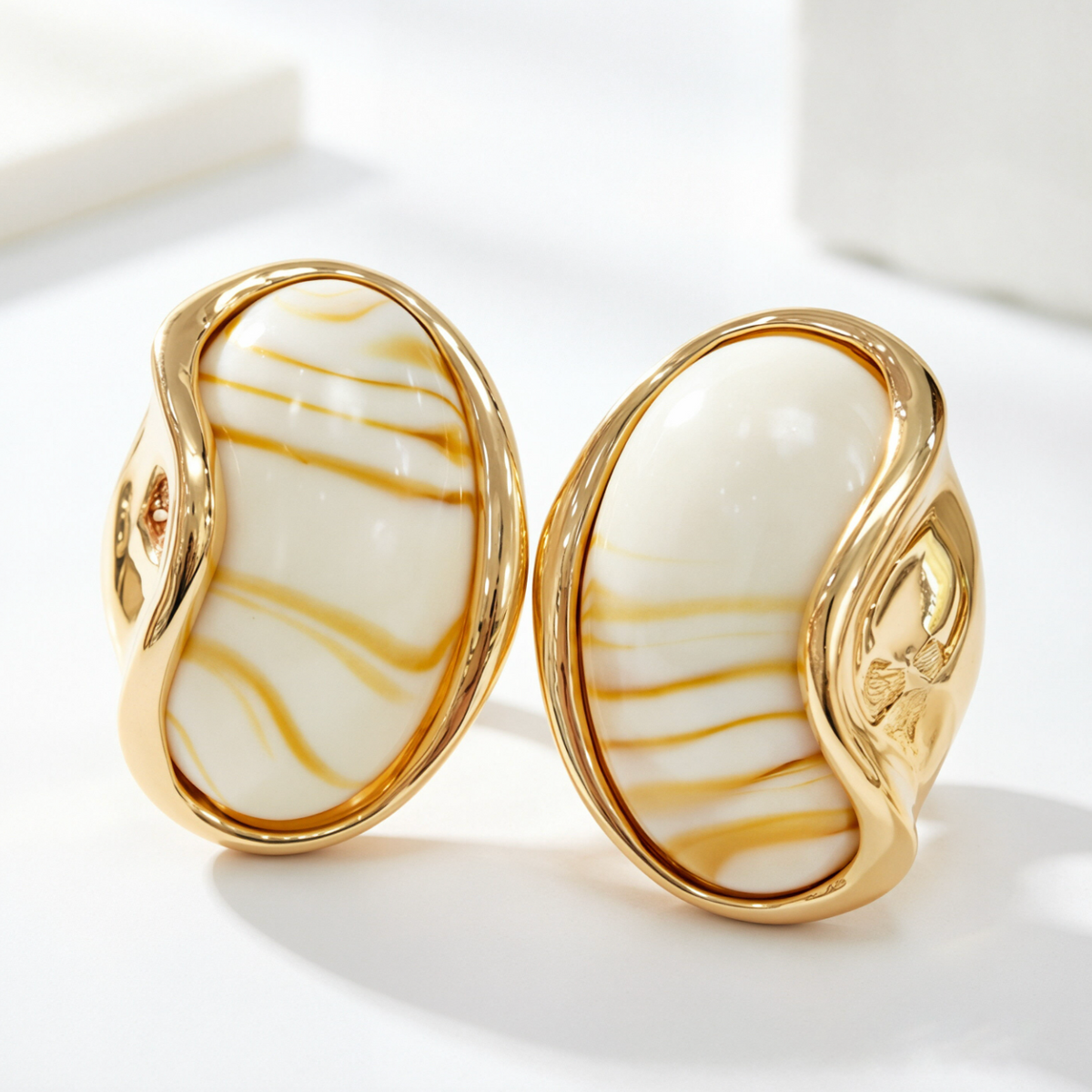 Aureline™ 18K Gold-Plated Asymmetrical Geometric Stud Earrings