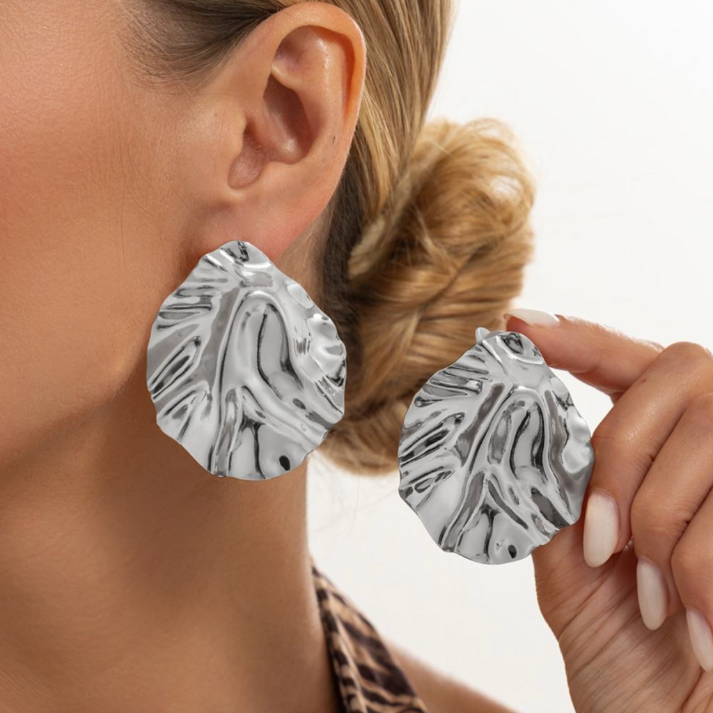 Elowen™ Vintage Hammered Texture Statement Stud Earrings