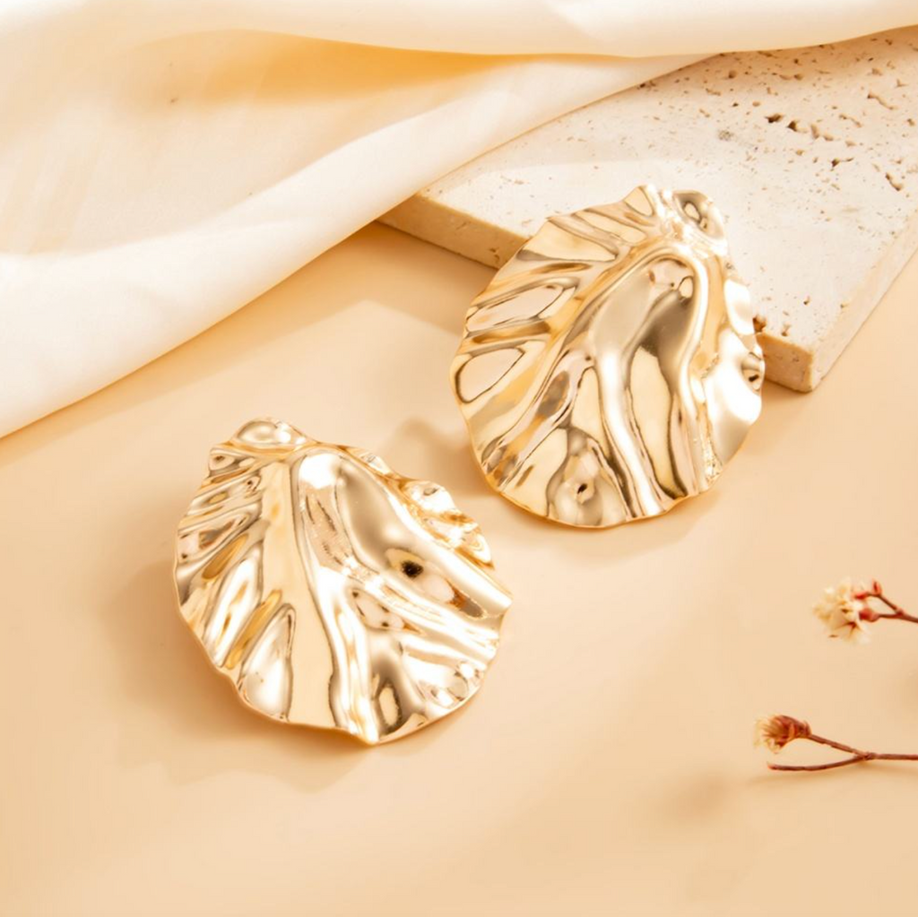 Elowen™ Vintage Hammered Texture Statement Stud Earrings