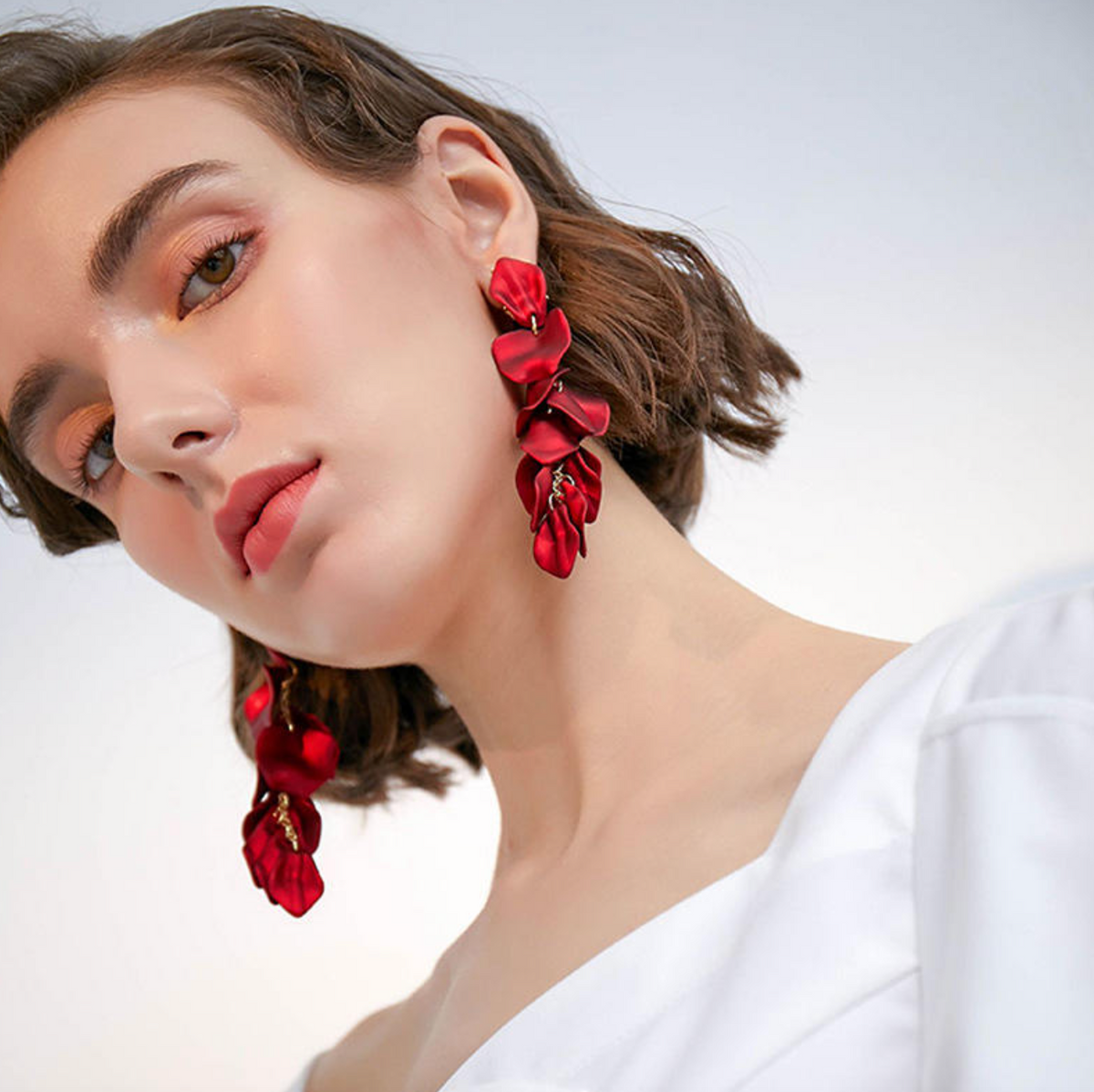Rosé Petale™ Rose Petal Statement Earrings