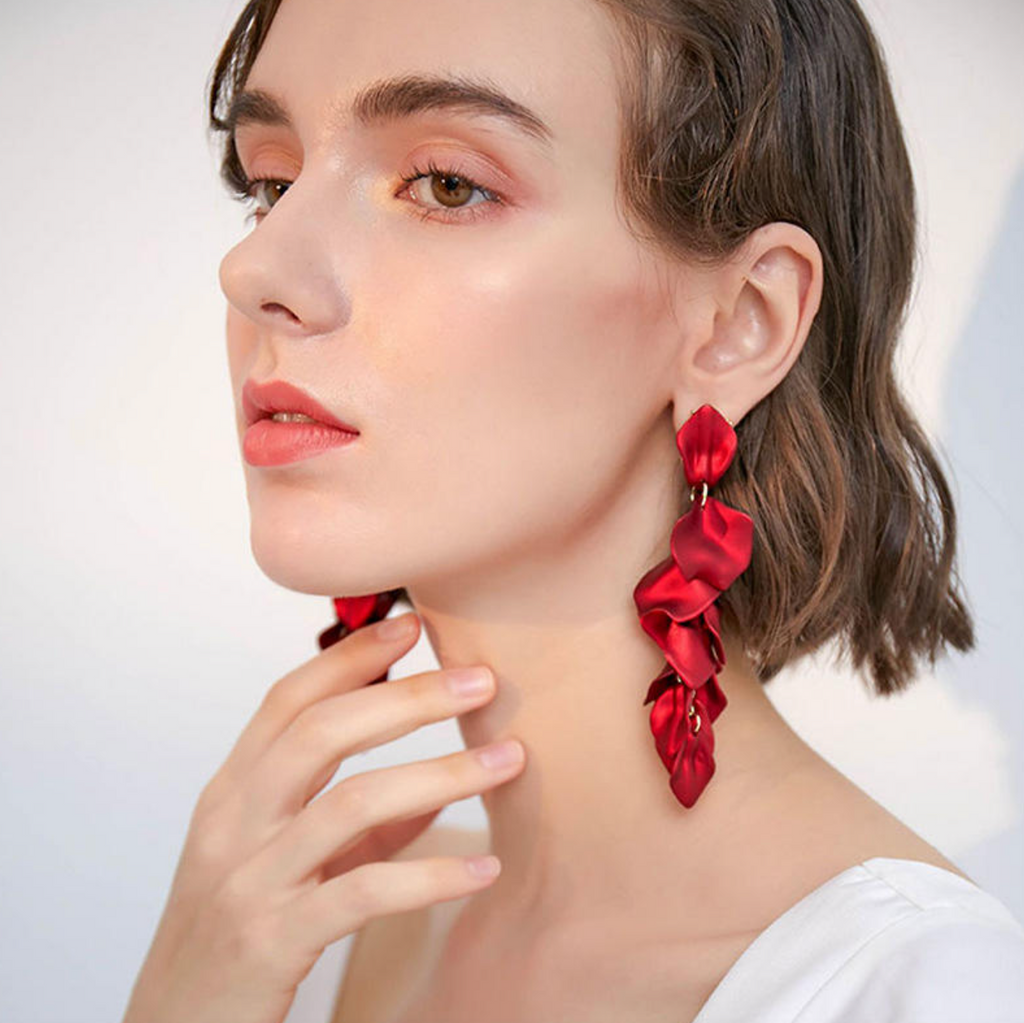 Rosé Petale™ Rose Petal Statement Earrings