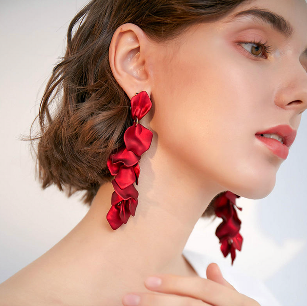 Rosé Petale™ Rose Petal Statement Earrings