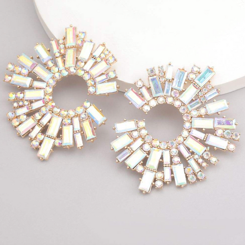 Aurora Éclat™ AB Crystal Oversized Hoop Earrings
