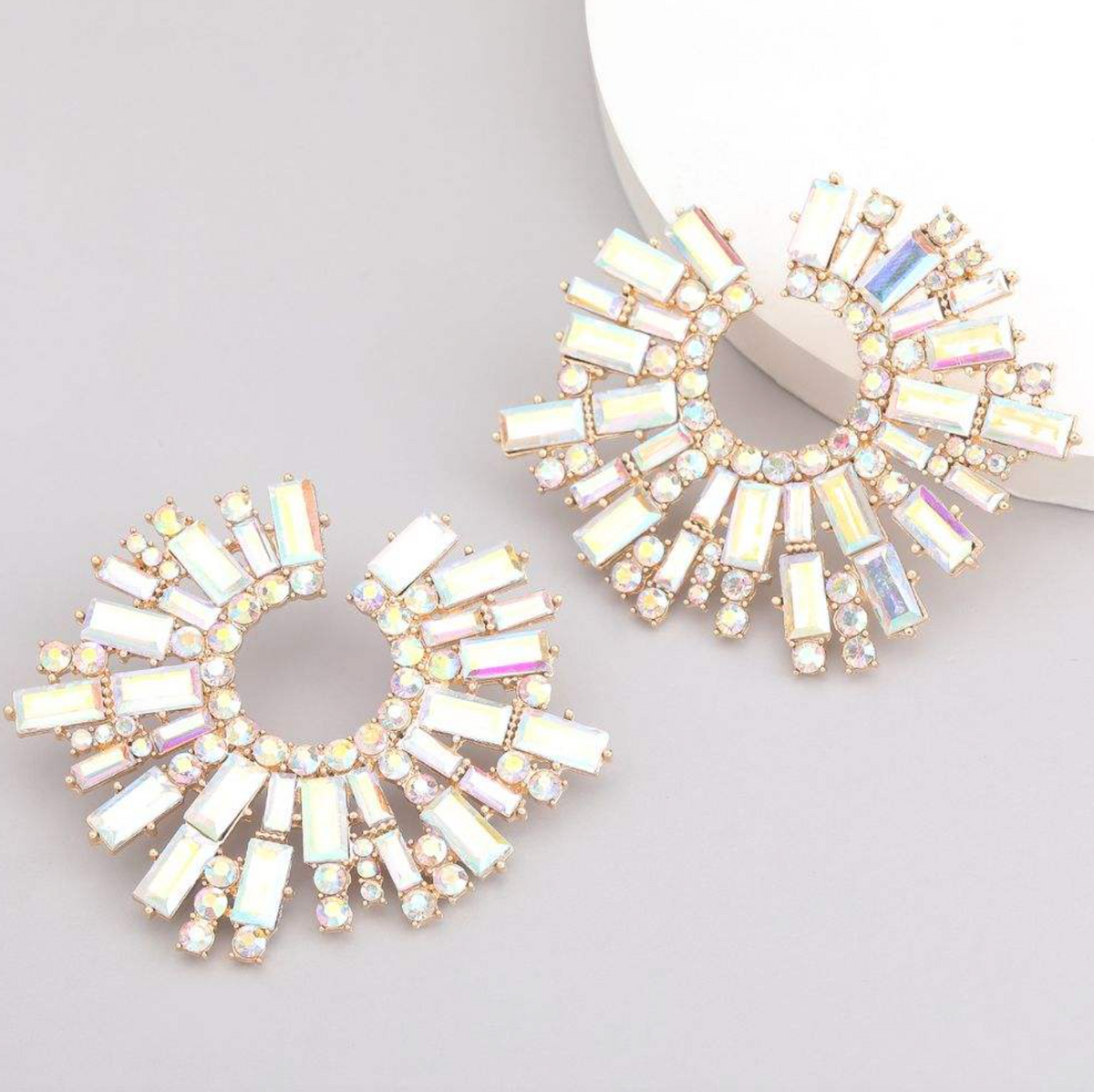 Aurora Éclat™ AB Crystal Oversized Hoop Earrings
