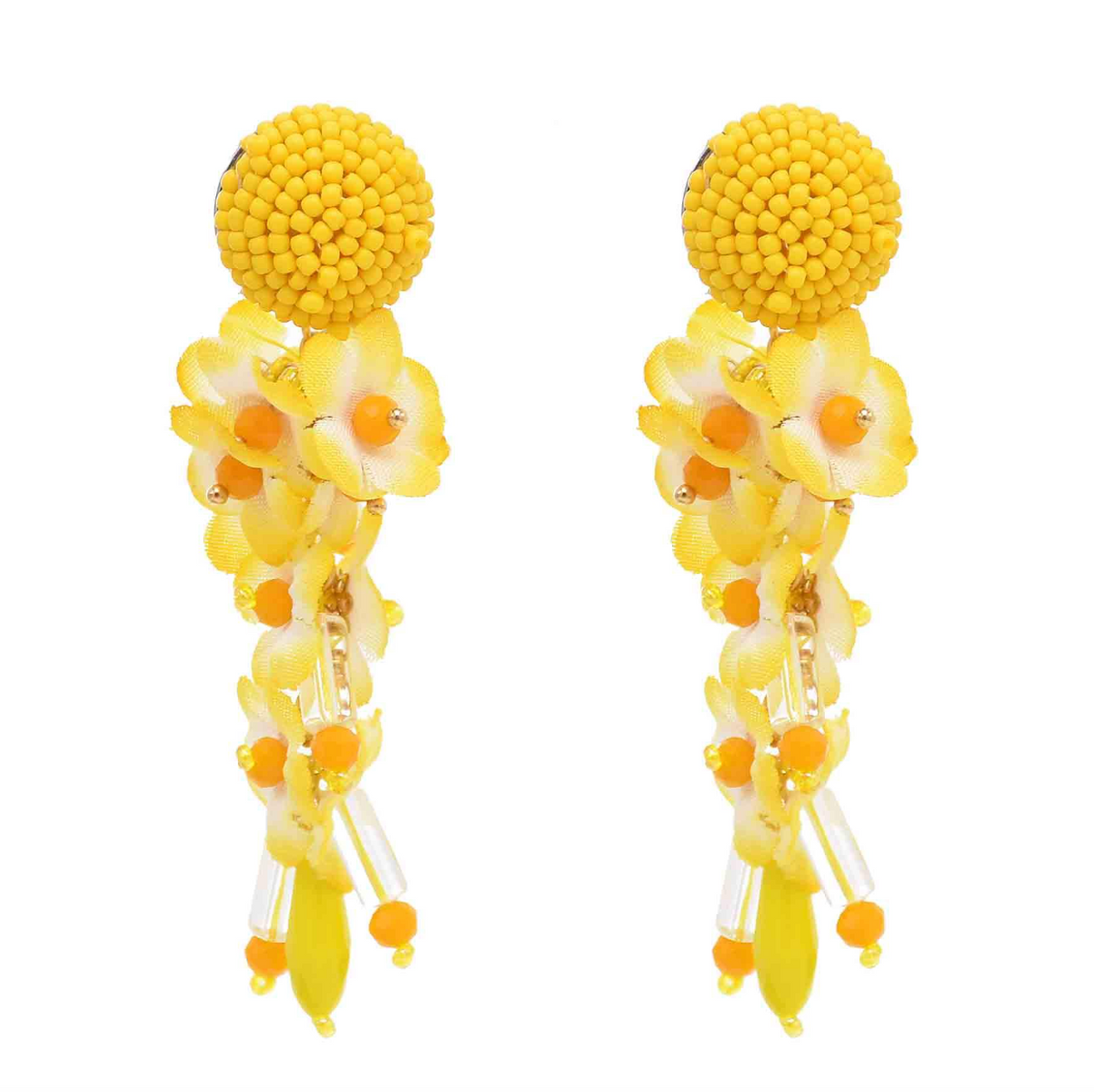 Fleur Boheme™ Long Floral Petal Beaded Earrings
