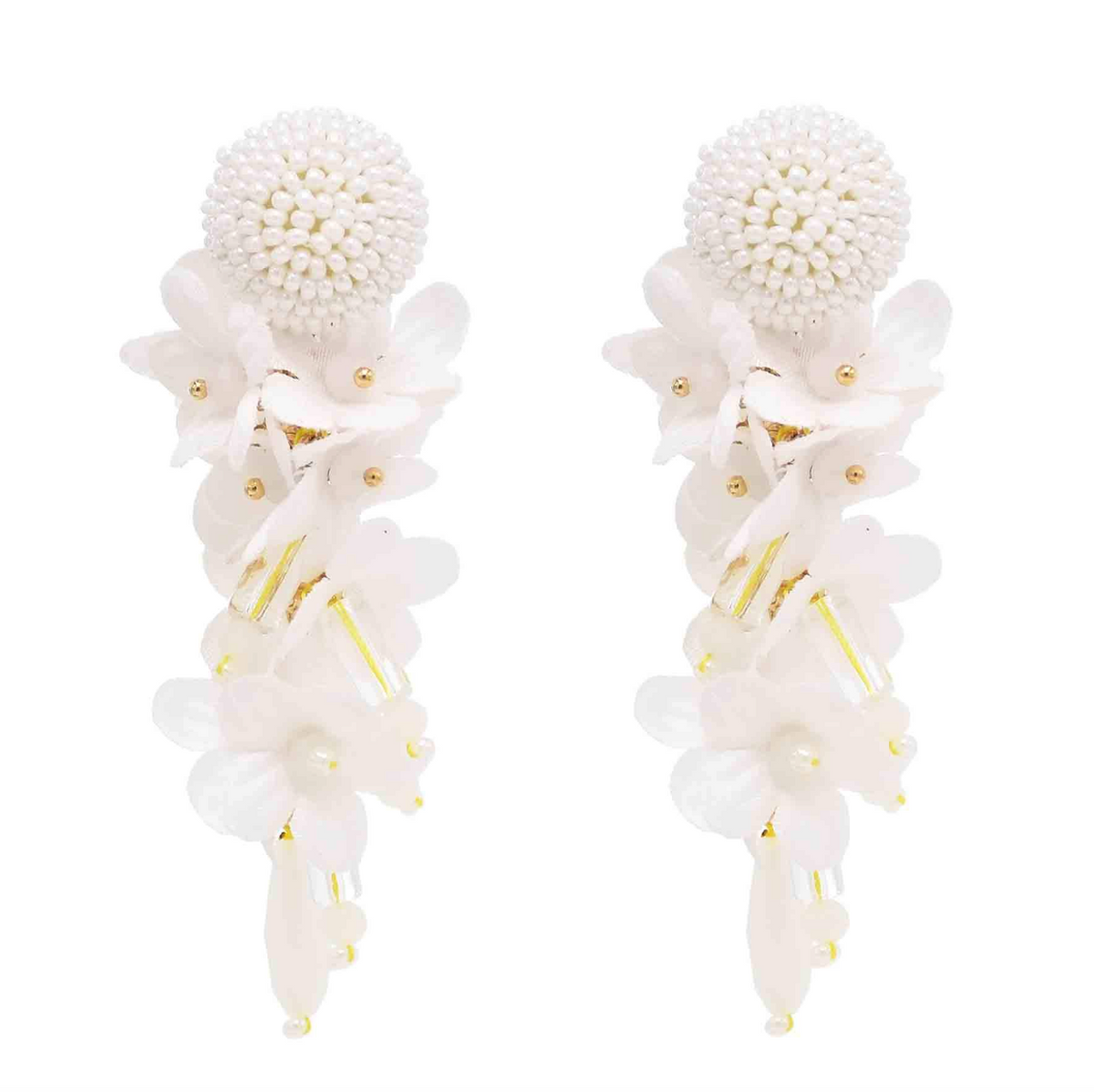 Fleur Boheme™ Long Floral Petal Beaded Earrings